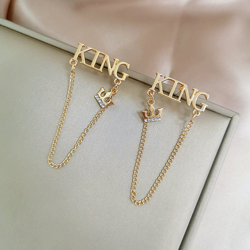 KING Sterling Silver Stud Earrings – Korean Style