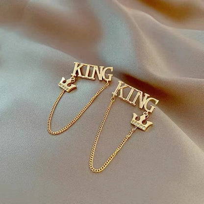 KING Sterling Silver Stud Earrings – Korean Style
